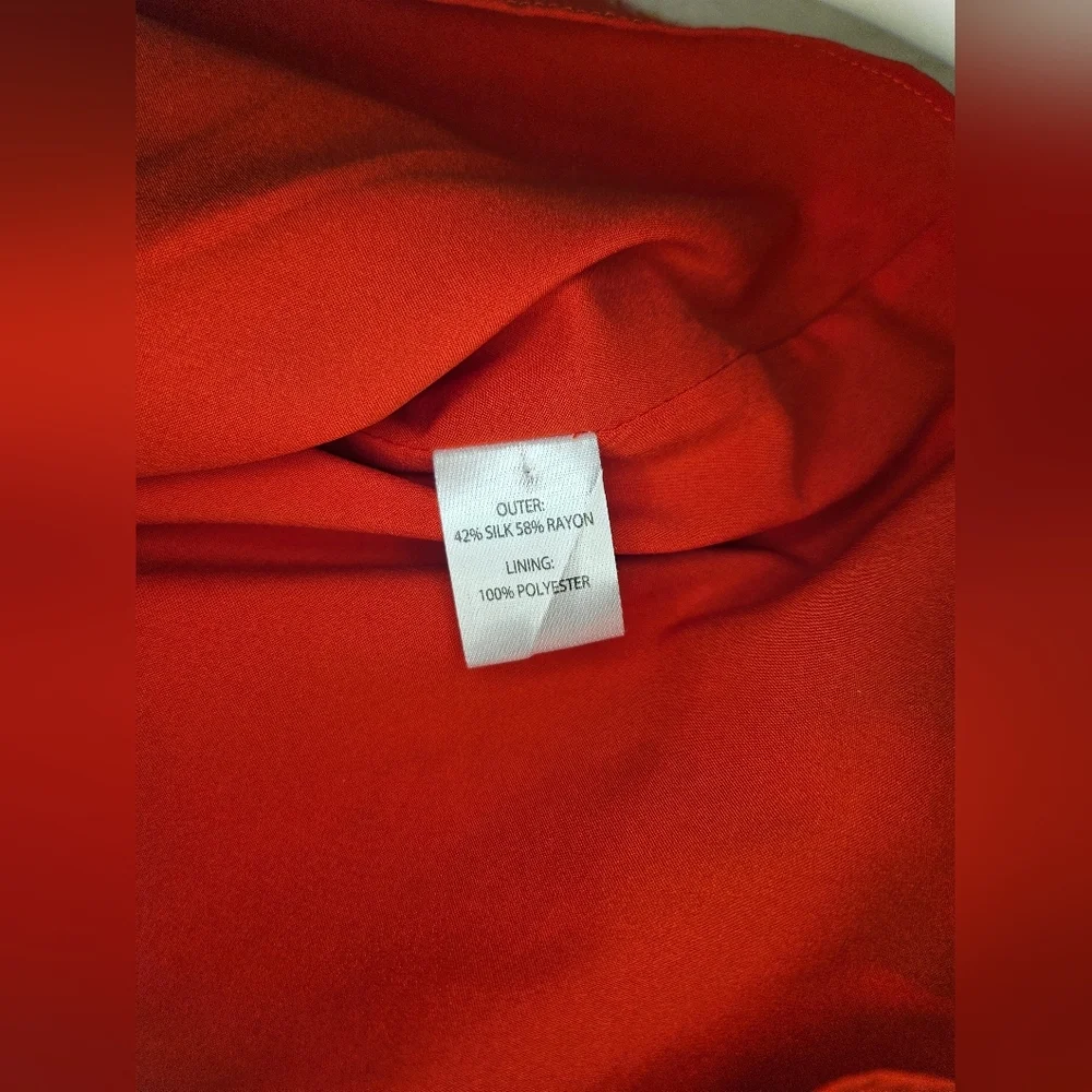 Saloni Cece Floral Print Ruffle Trim Dress in Coral  Size 4 - Picture 9 of 9